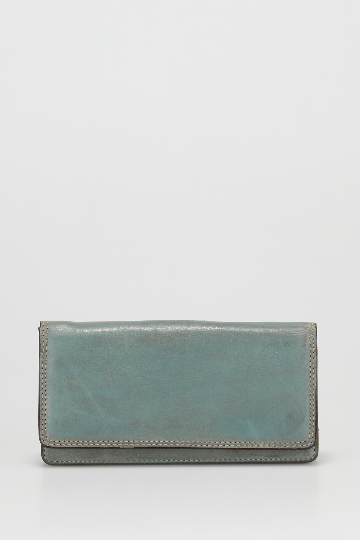 Leather Maya Large Wallet Seafoam