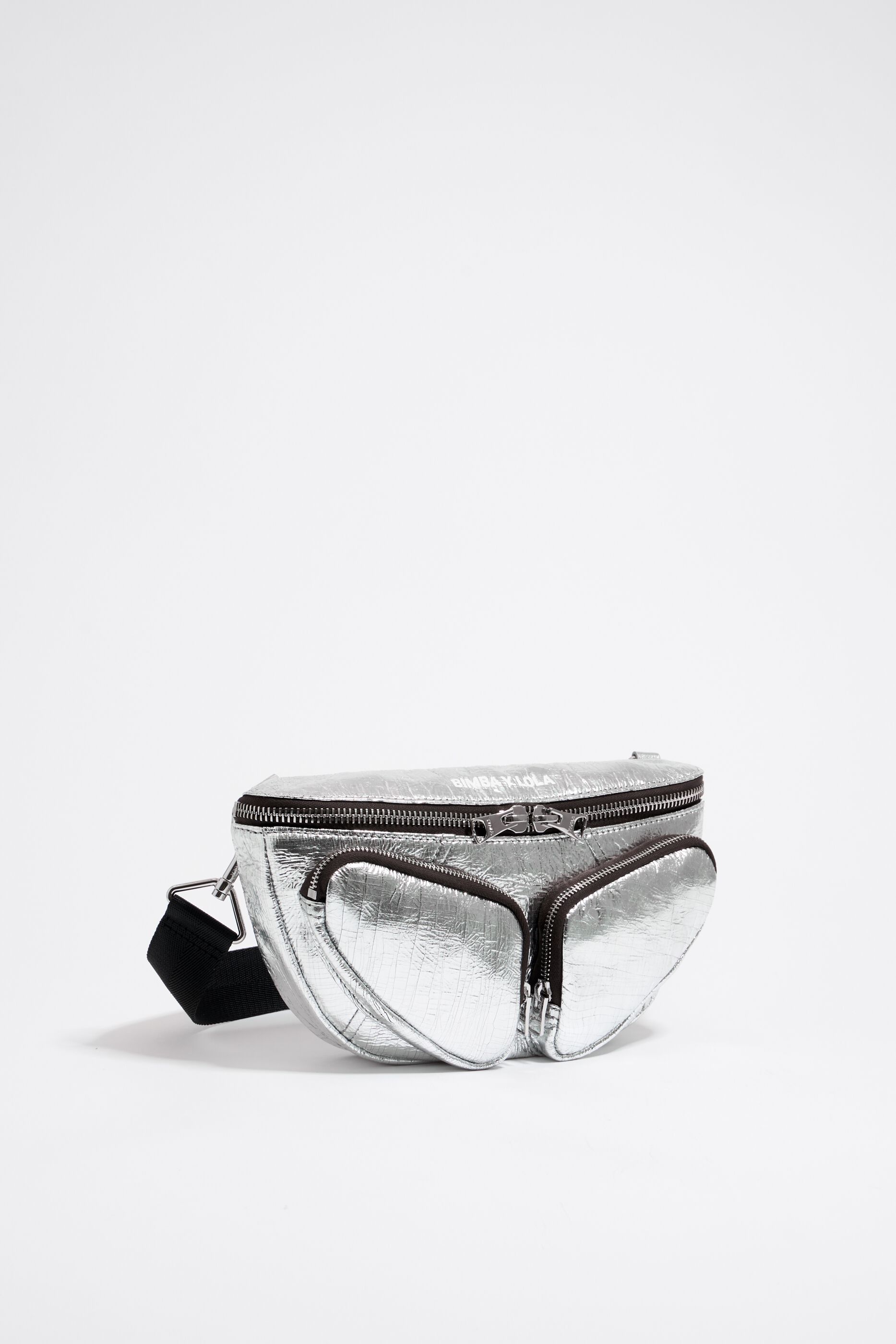 S silver leather Pocket bumbag