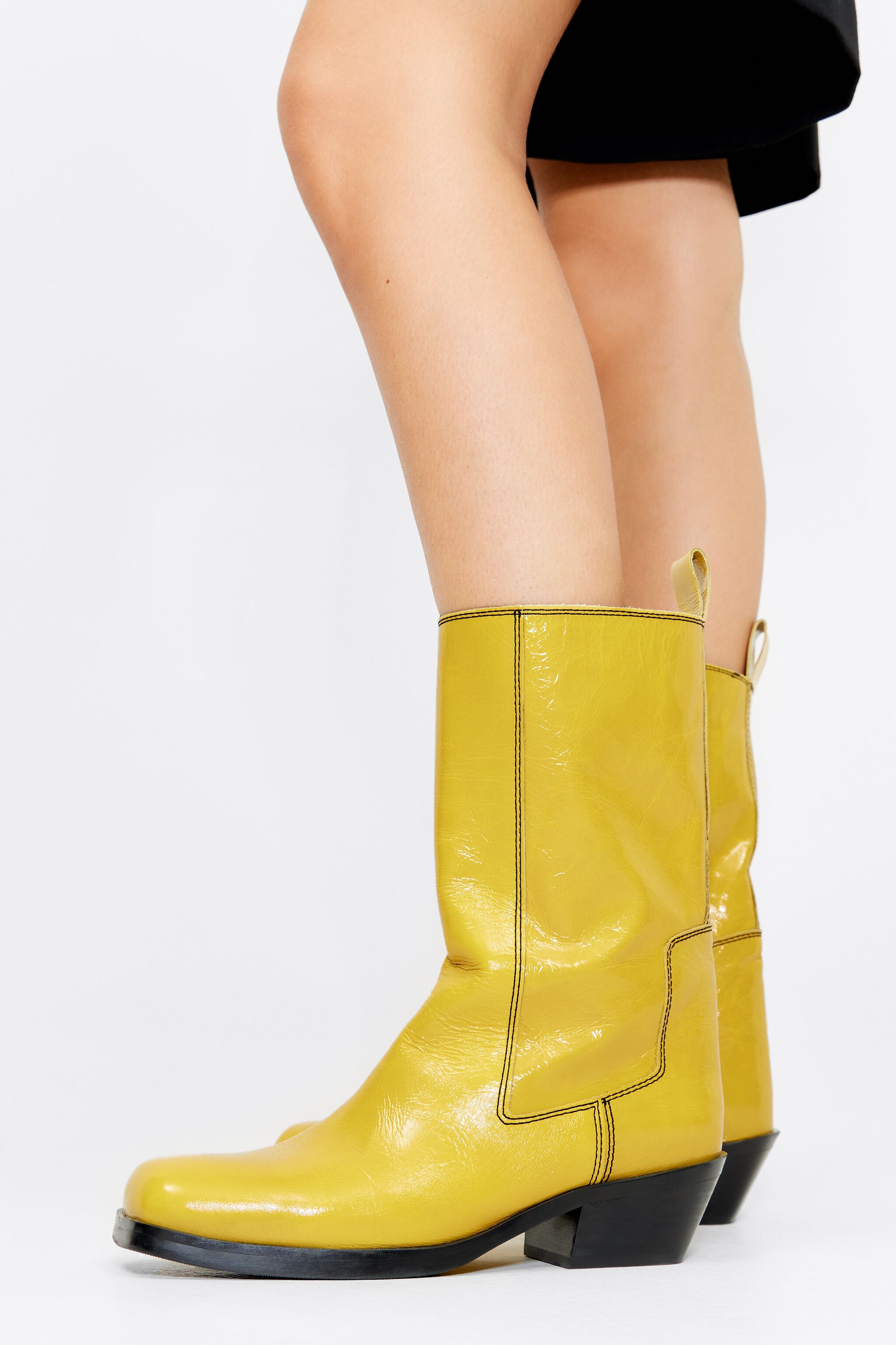 Yellow leather gaucho boot