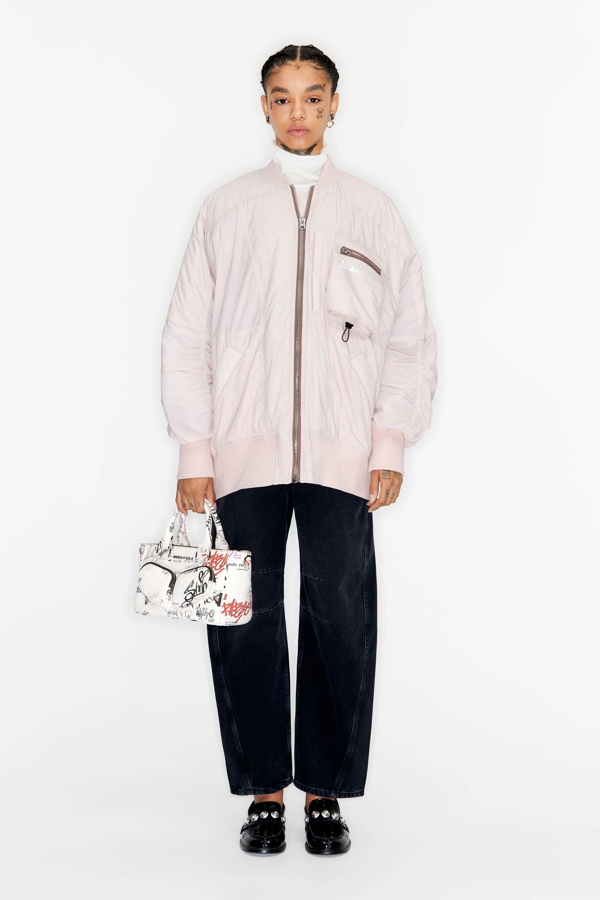 M Wall is Love leather Pocket tote bag