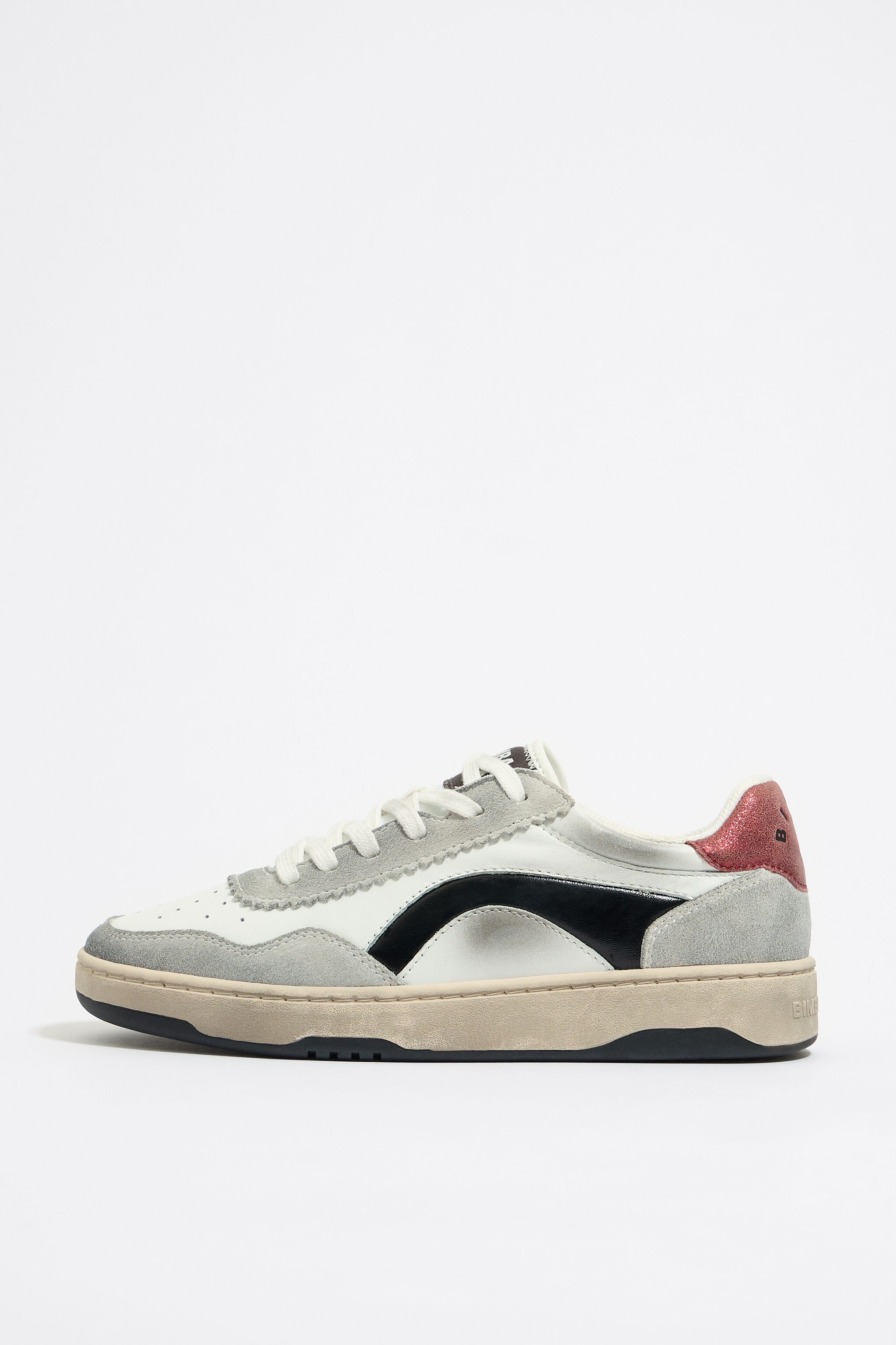 White leather cupsole sneaker