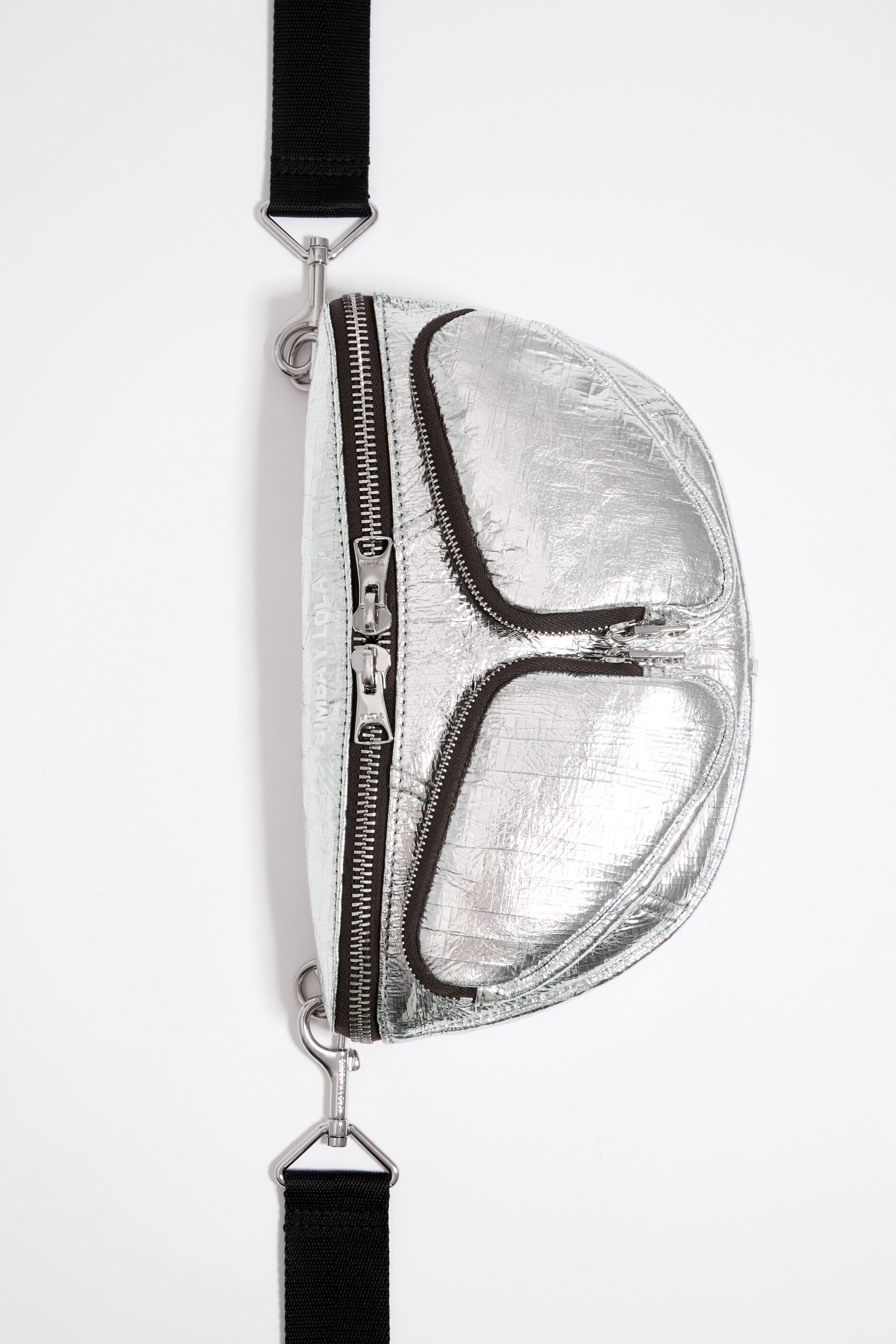 S silver leather Pocket bumbag