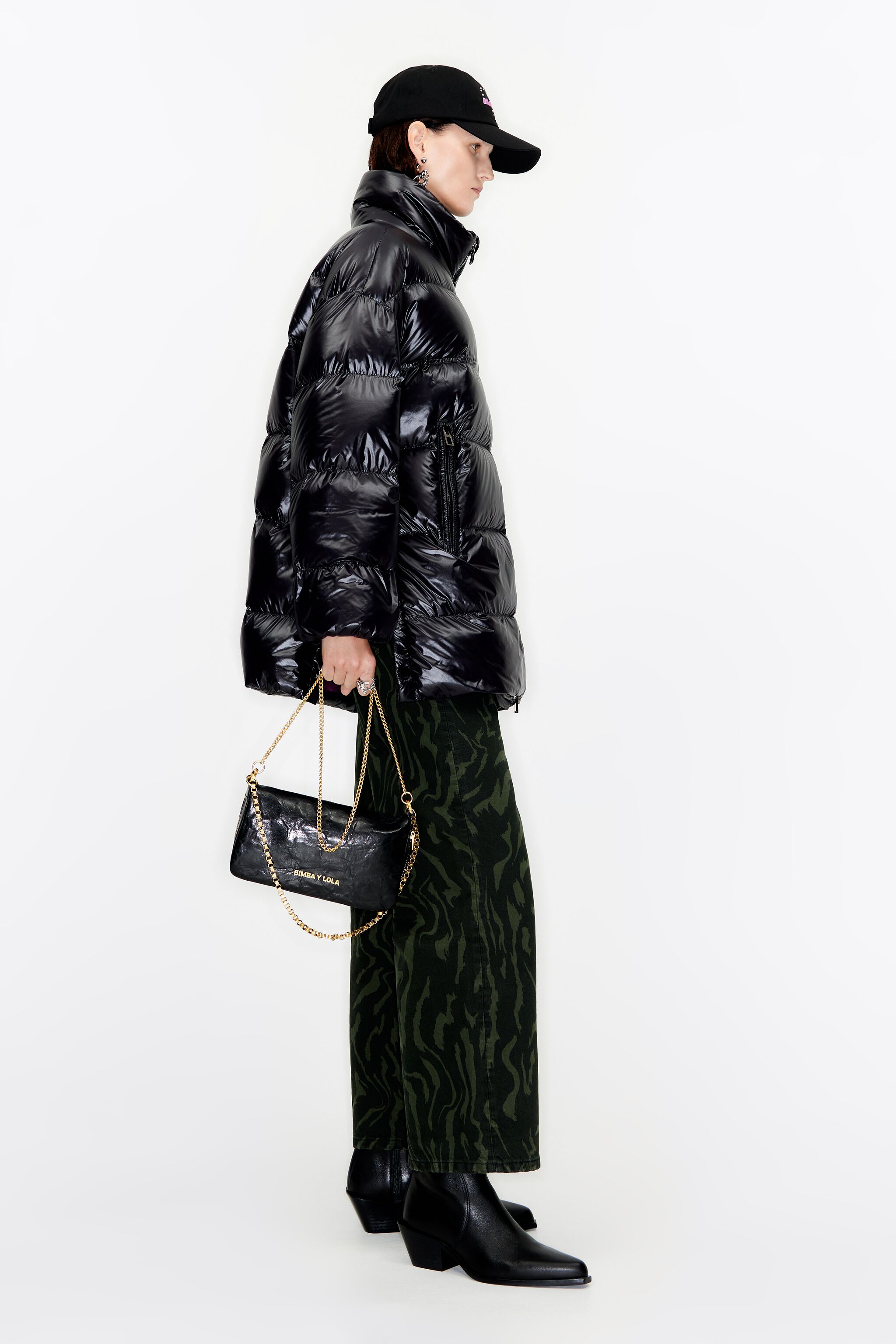 S black leather crossbody bag