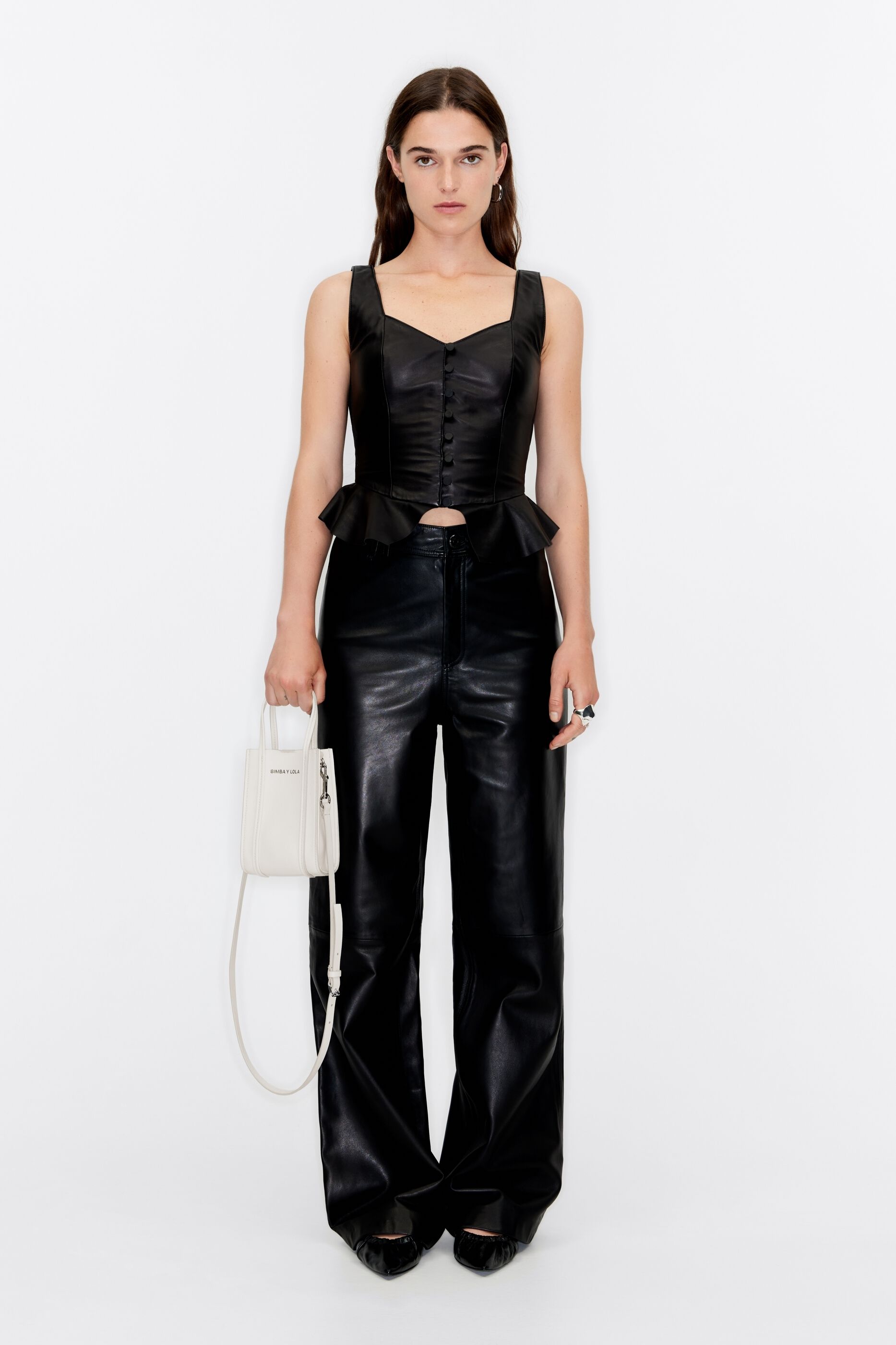 XS white off-leather crossbody bag
