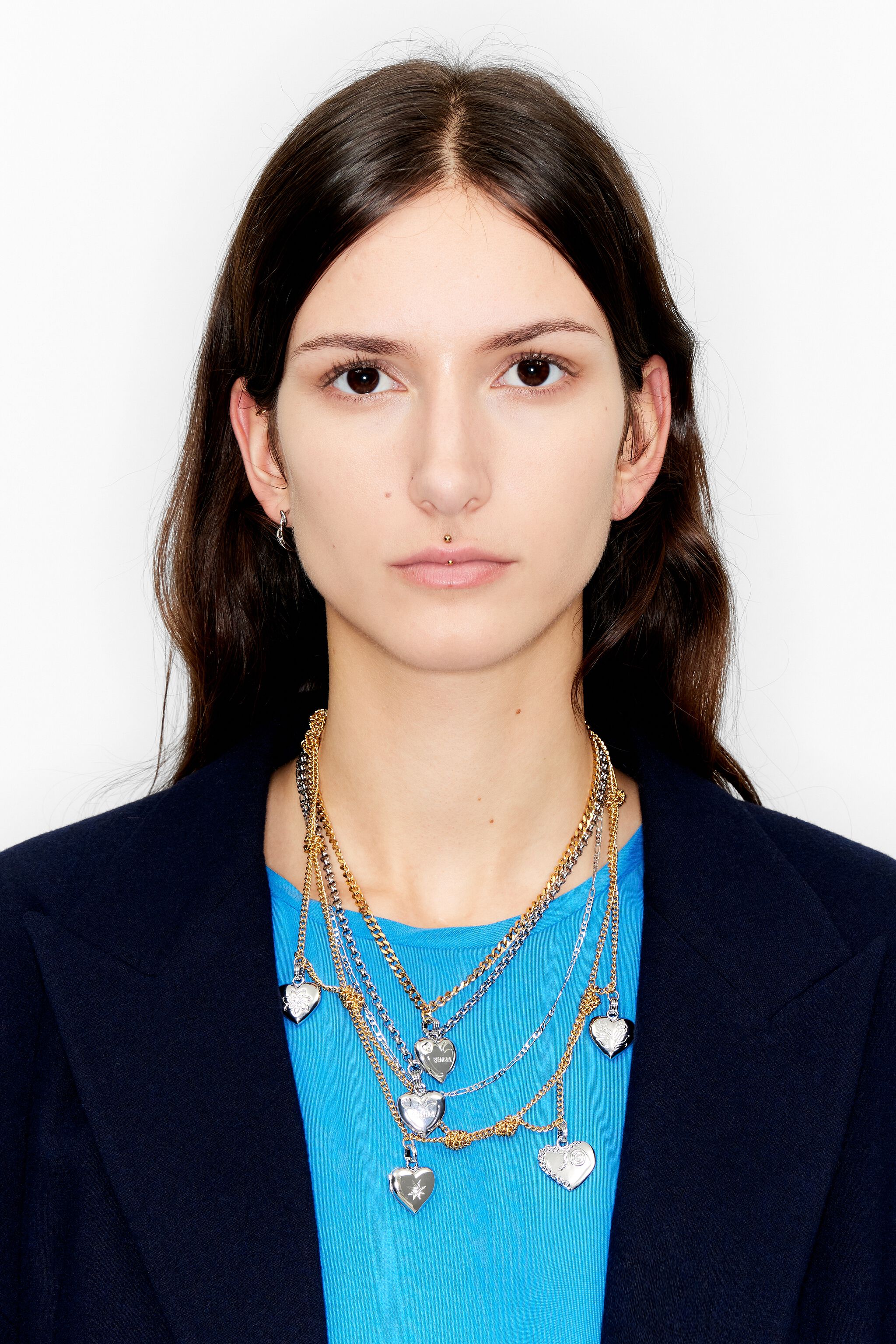 Multi-chain hearts necklace