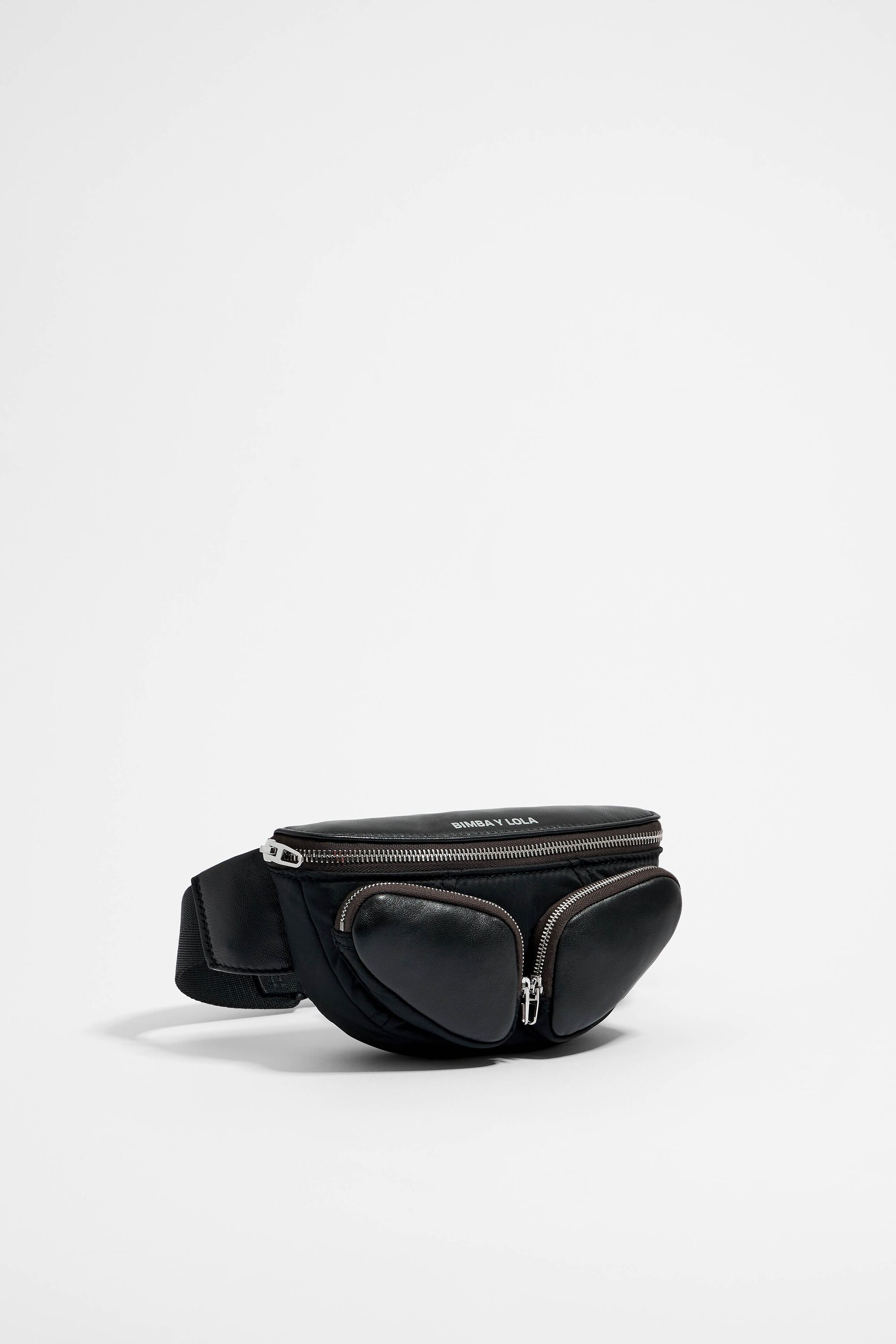 XS black leather Pocket bumbag