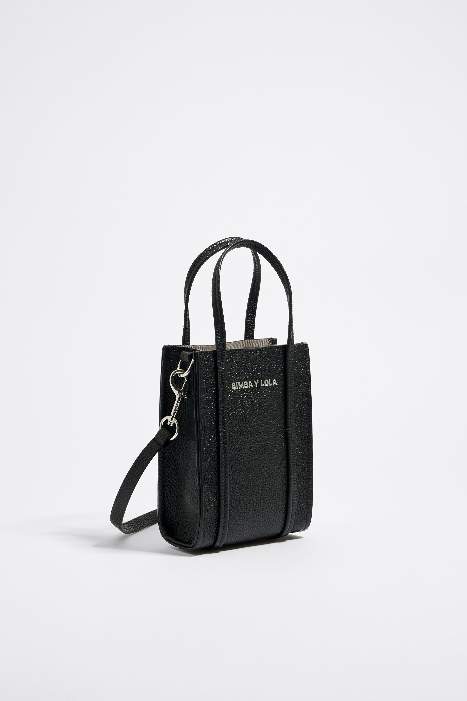 XS black leather crossbody bag