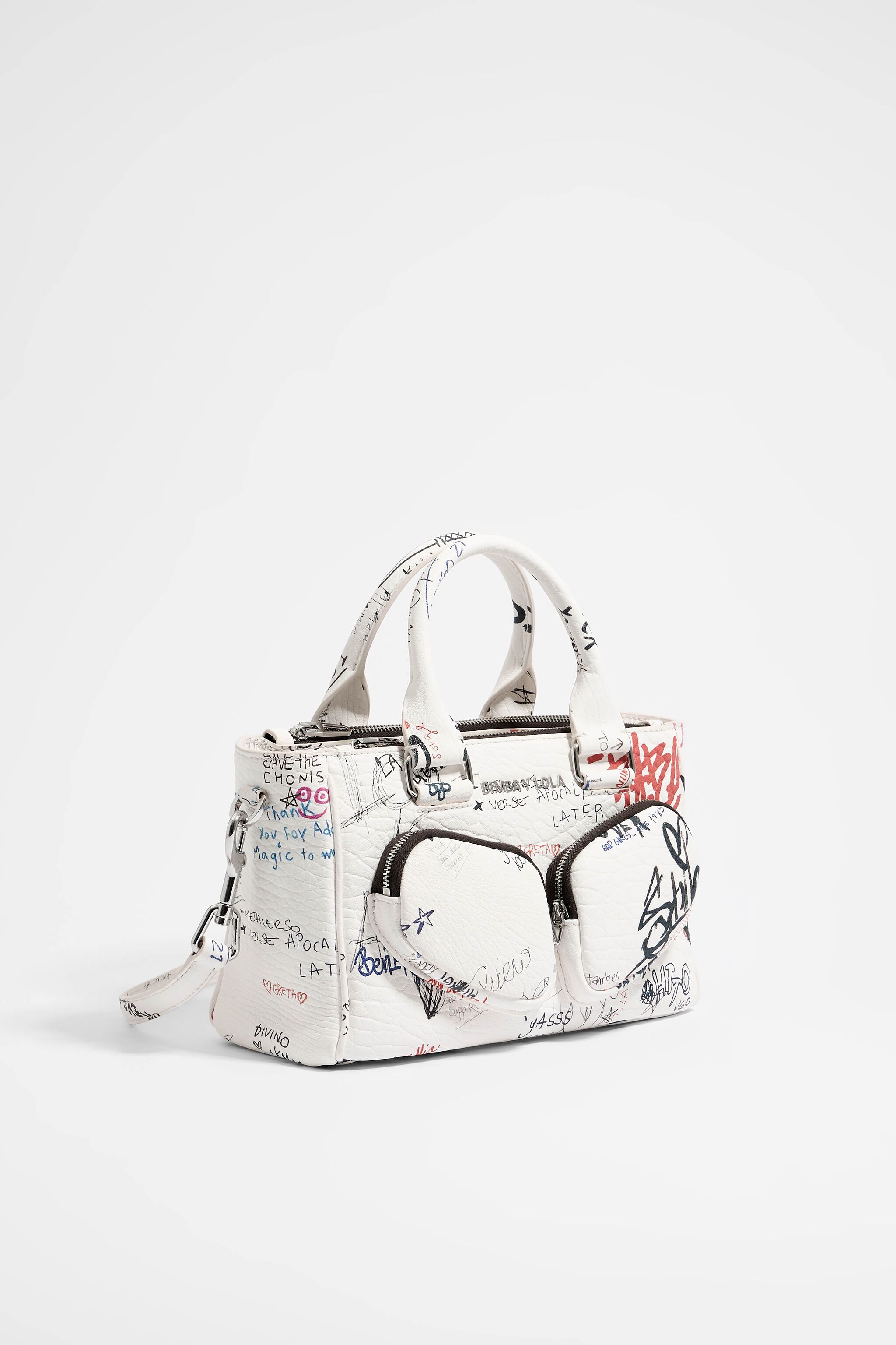 M Wall is Love leather Pocket tote bag