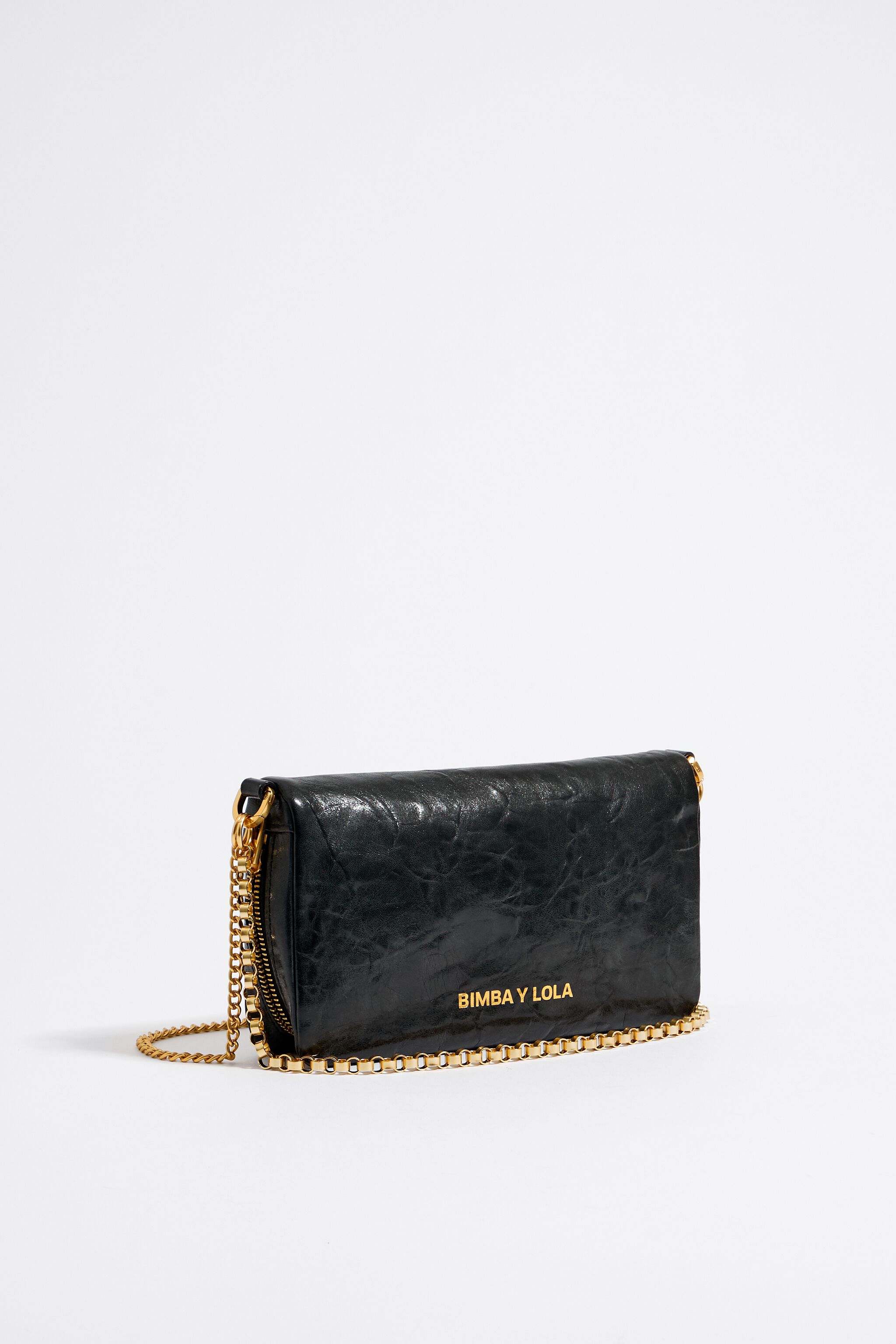 S black leather crossbody bag