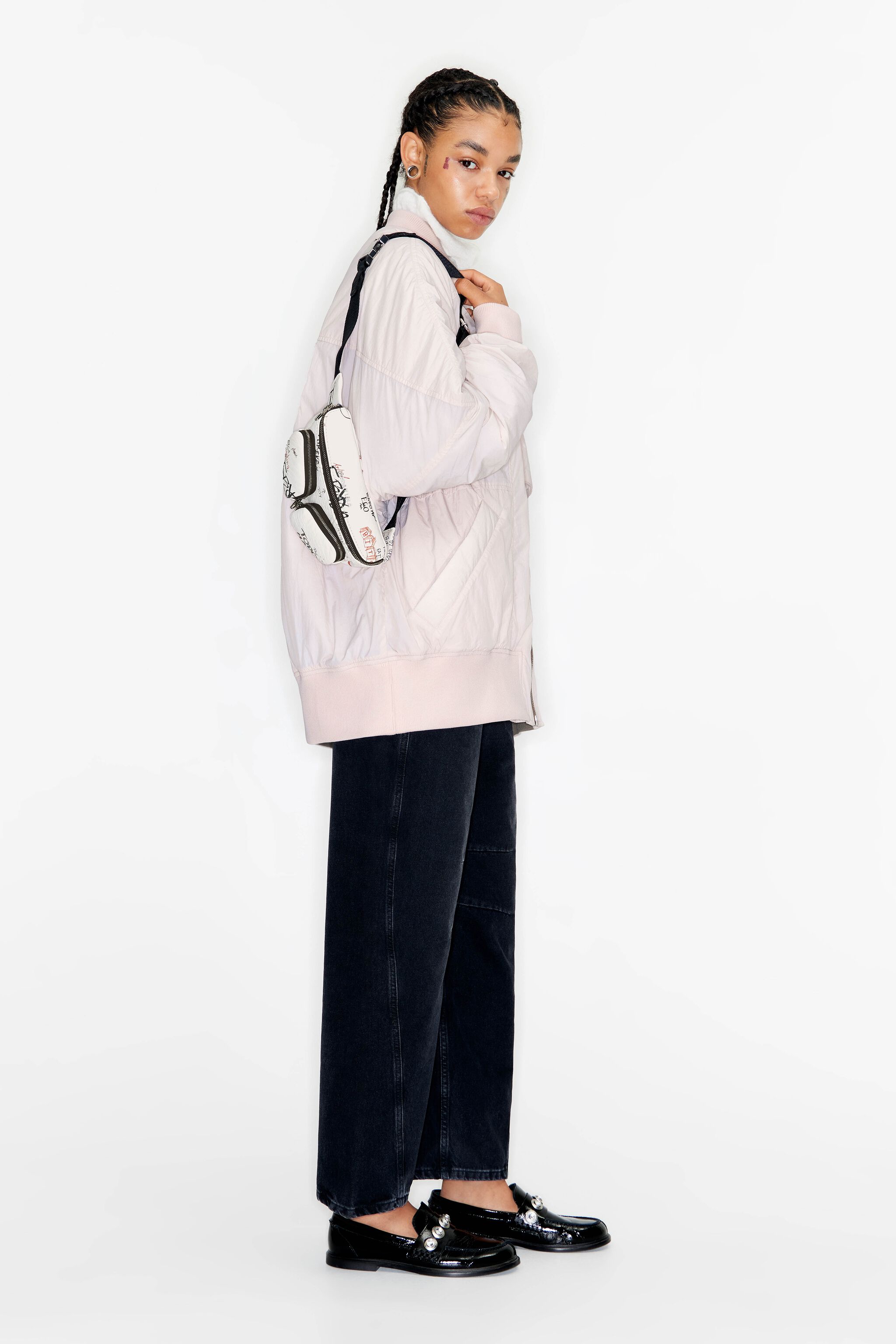 XS Wall is Love leather Pocket bumbag