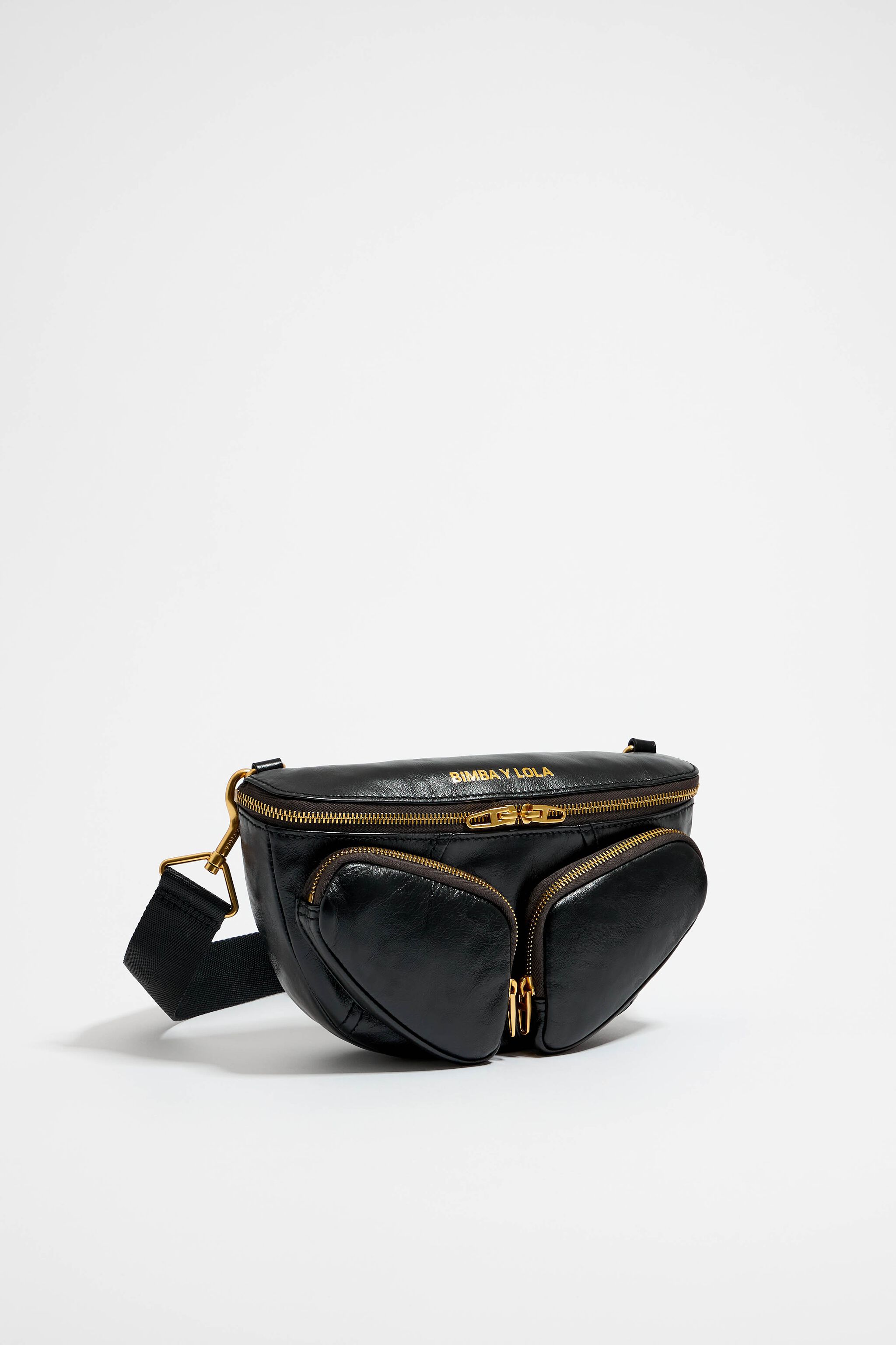 S black leather Pocket bumbag