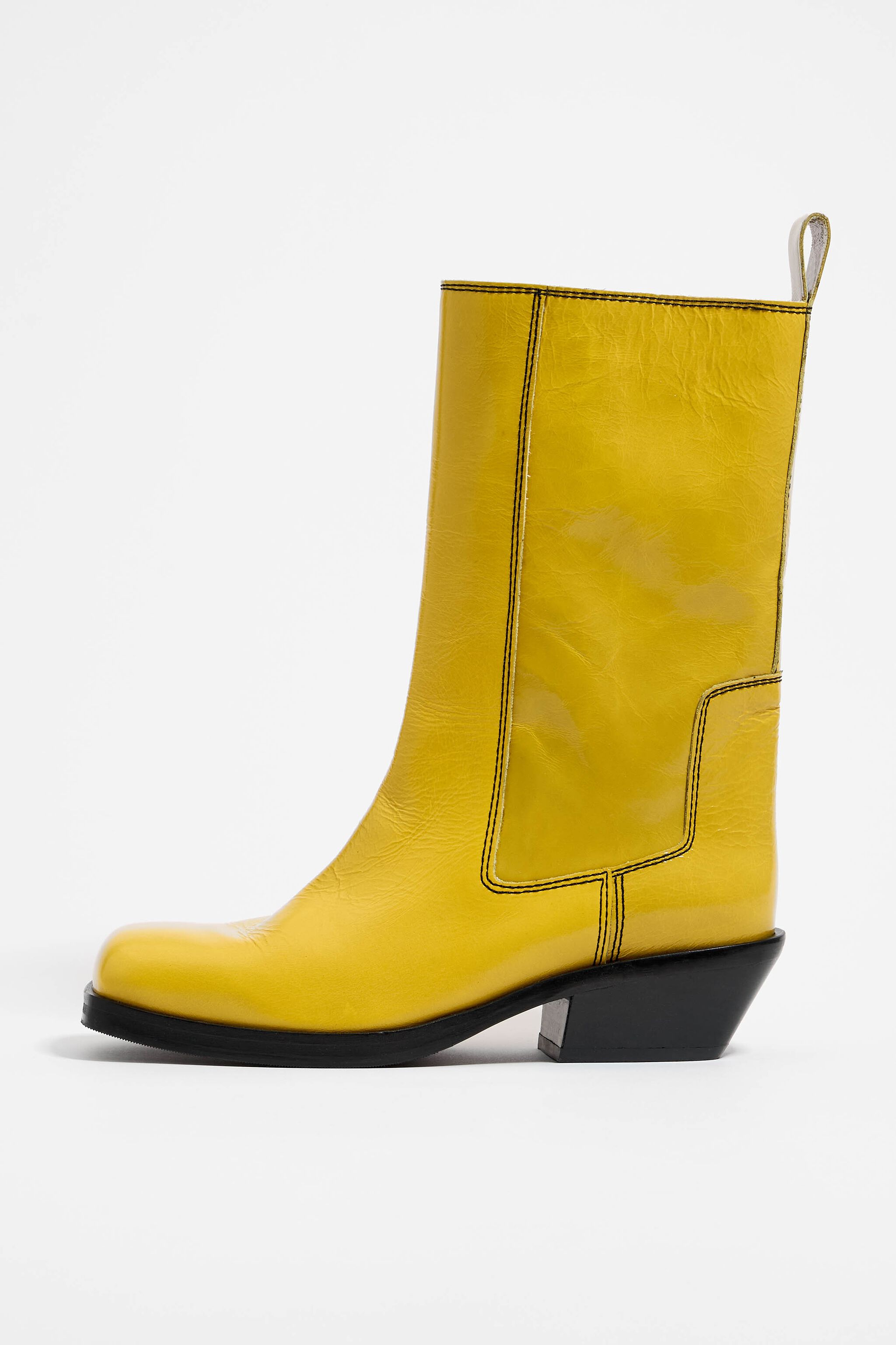 Yellow leather gaucho boot